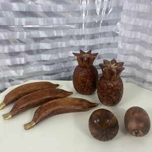 Vintage Hand Carved Wooden Fruit